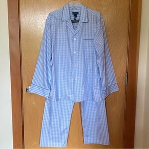 Joseph & Lyman Oxford Cotton PJ Set Blue Plaid Super Silky Feel NWT Sz L
